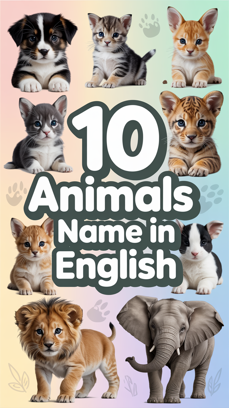 🐾 10 Animals Name In English