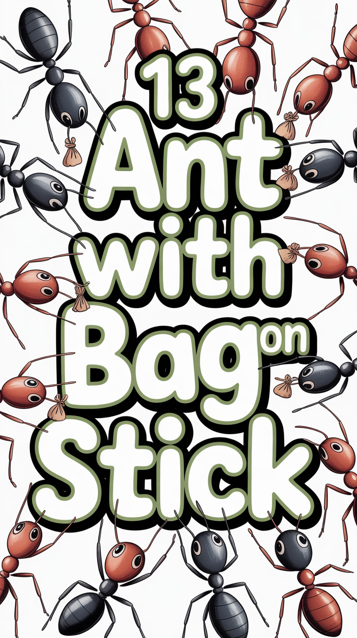 🐜 13 Ant With Bag On Stick