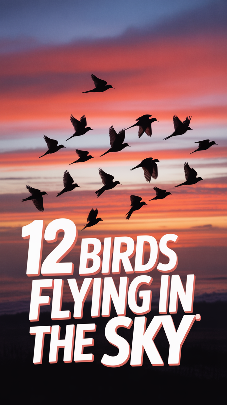 🐦 12 Birds Flying In The Sky