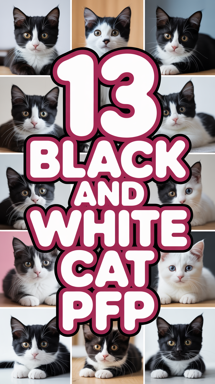 🐾 13 Black And White Cat PFP