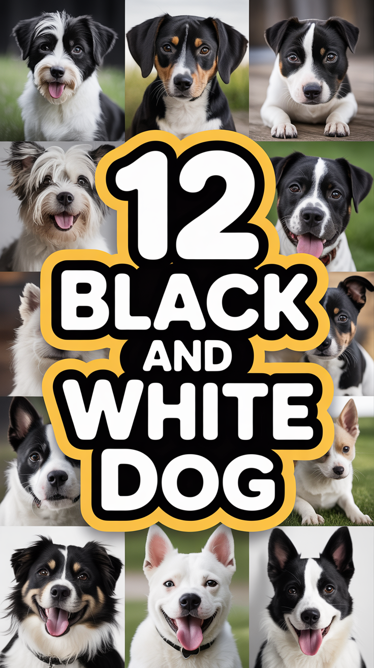 🐾 12 Black And White Dog