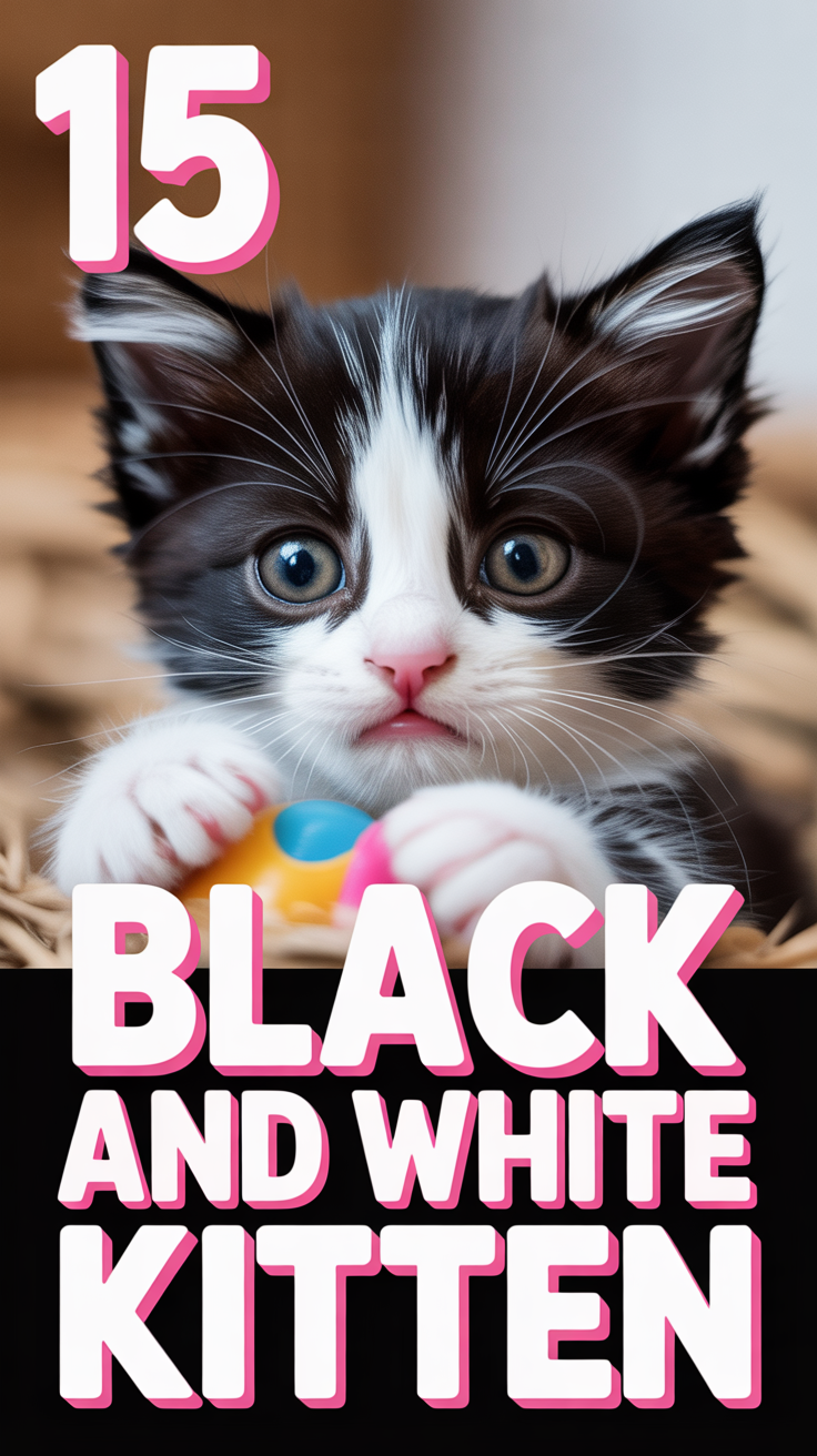 🐾 15 Black And White Kitten