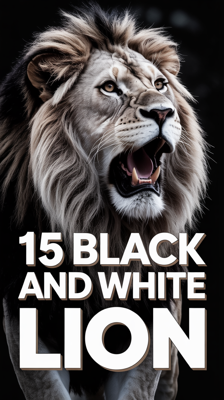 🦁 15 Black And White Lion