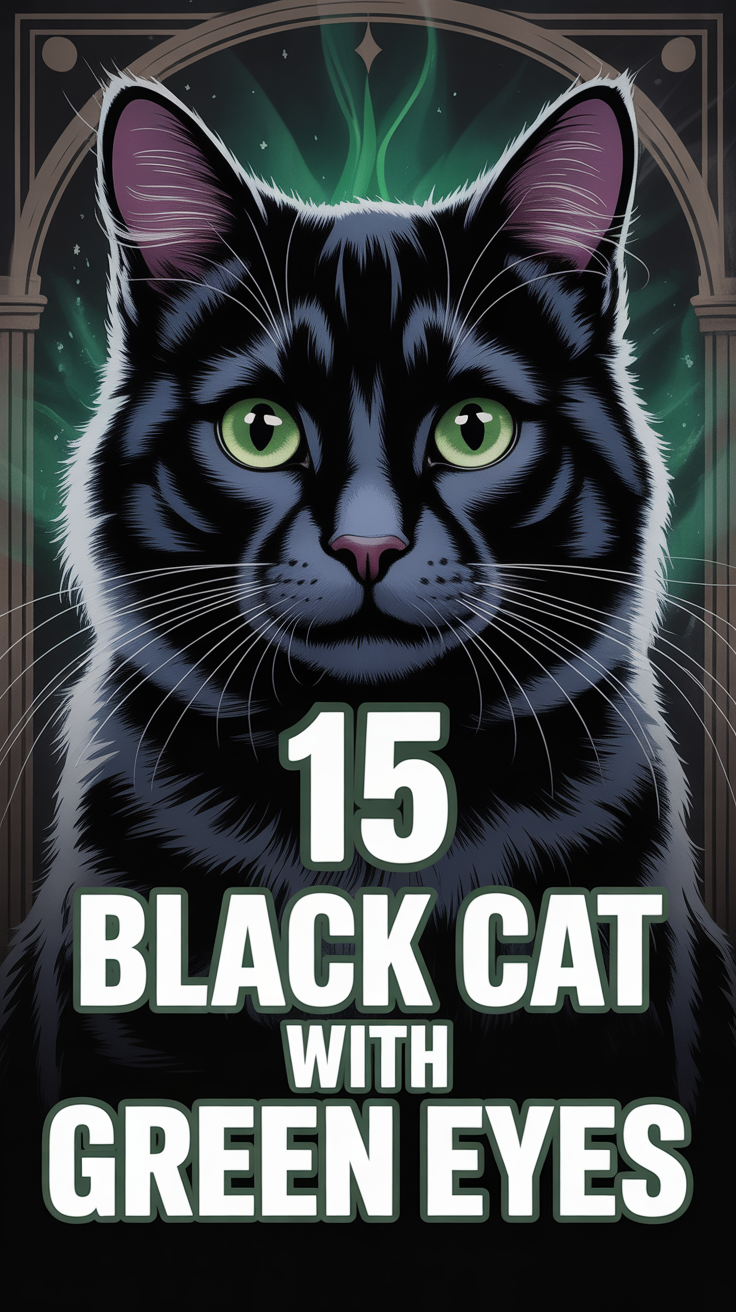 🐈‍⬛ 15 Black Cat With Green Eyes