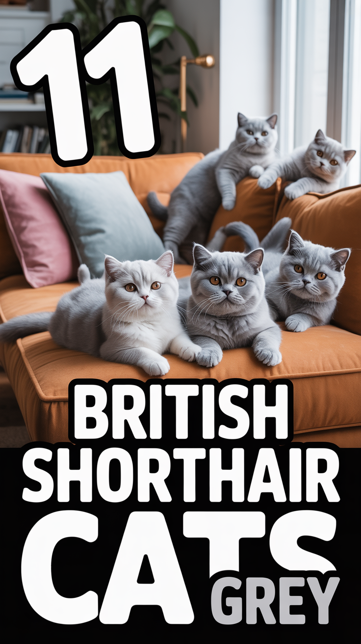 🐈 11 British Shorthair Cats Grey