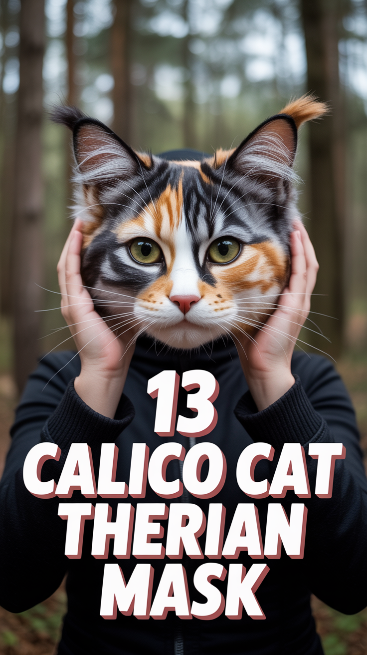 🐾 13 Calico Cat Therian Mask