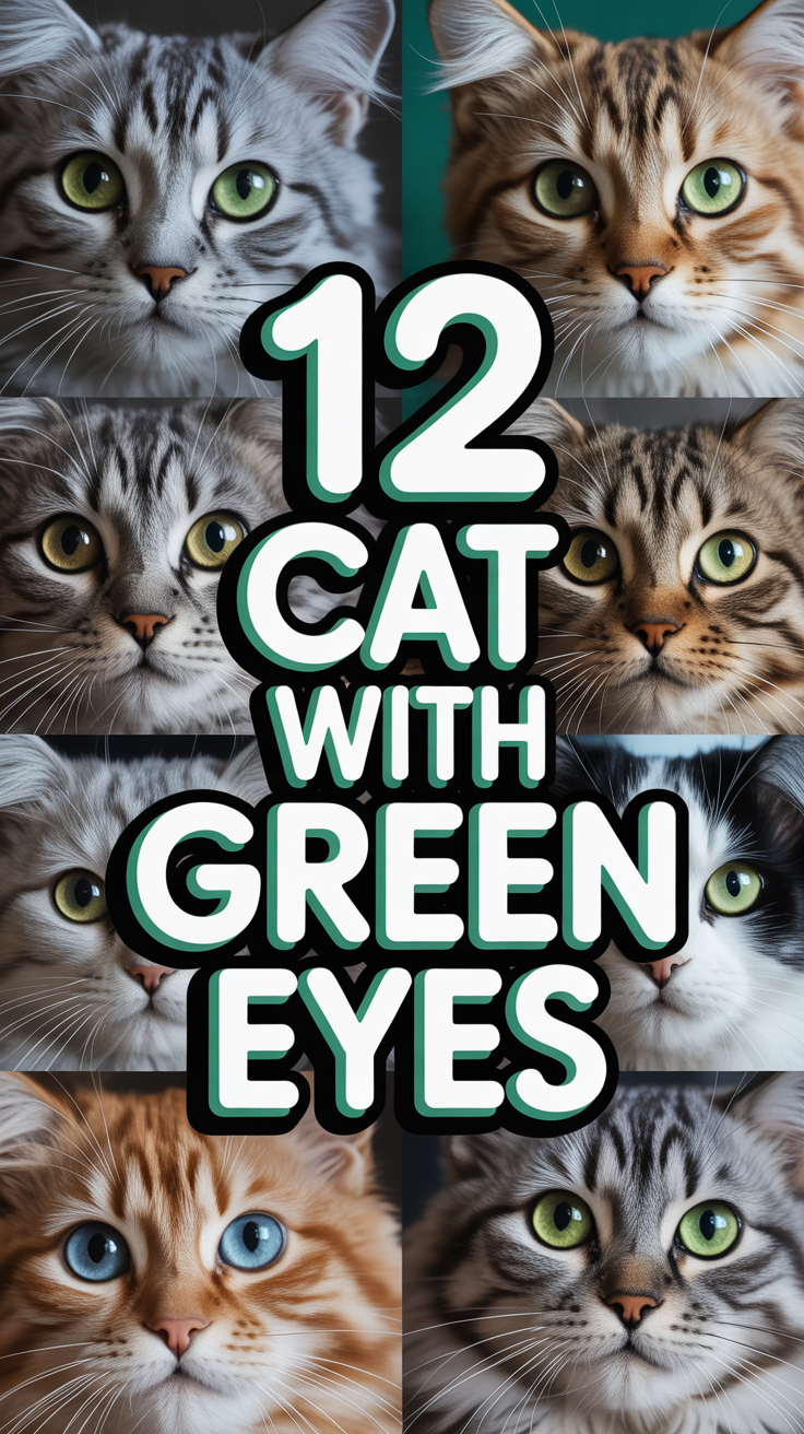 💚 12 Cat With Green Eyes