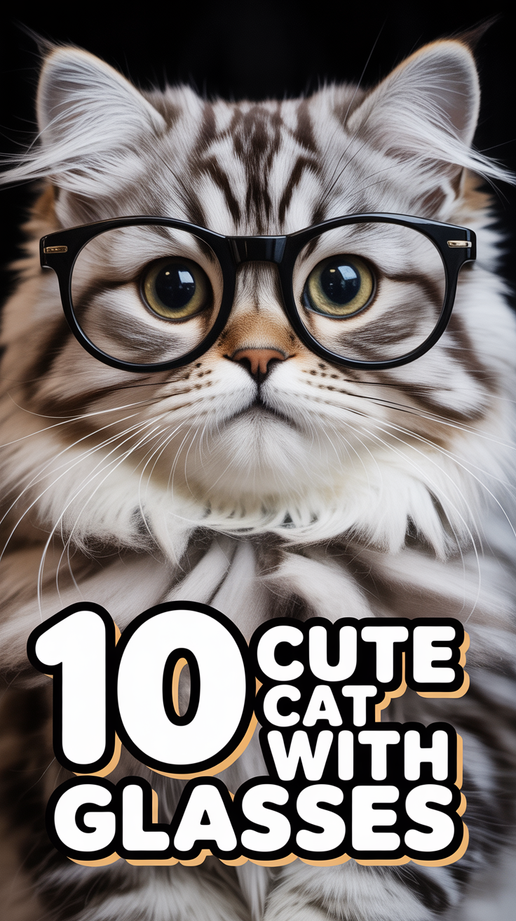 🤓 10 Cute Cat With Glasses