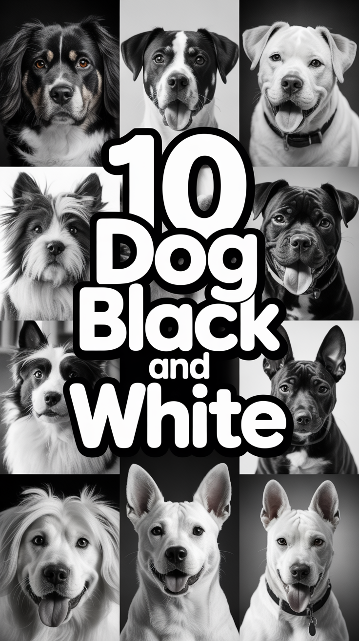 🐾 10 Dog Black And White