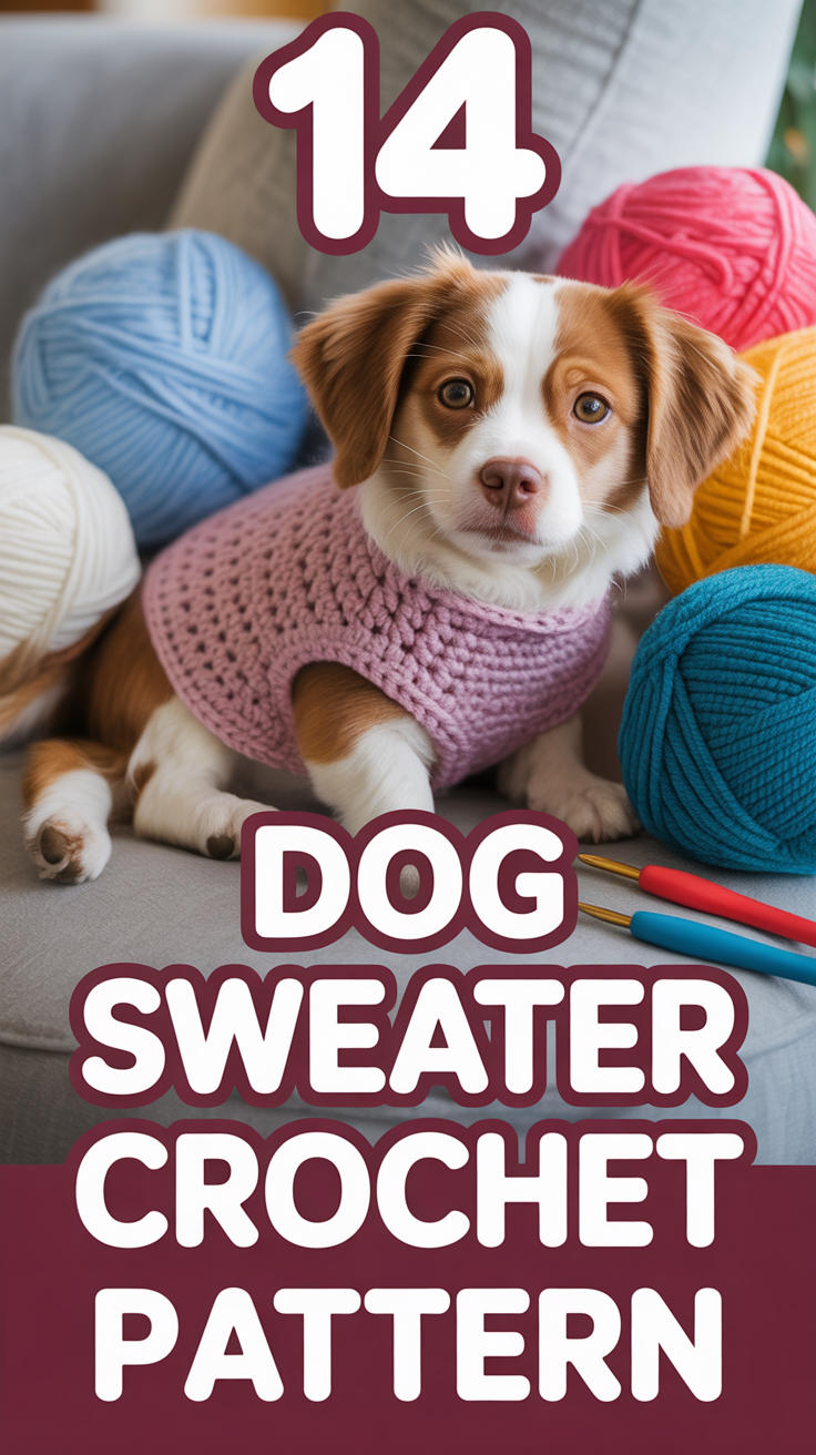 🐾 14 Dog Sweater Crochet Pattern