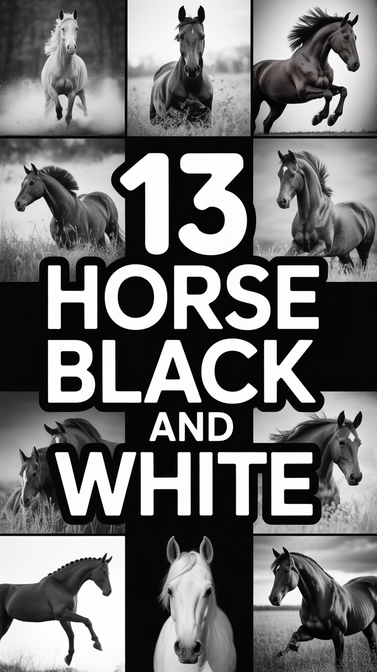 🐴 13 Horse Black And White