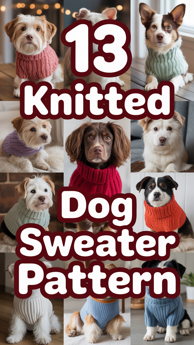 🧶 13 Knitted Dog Sweater Pattern