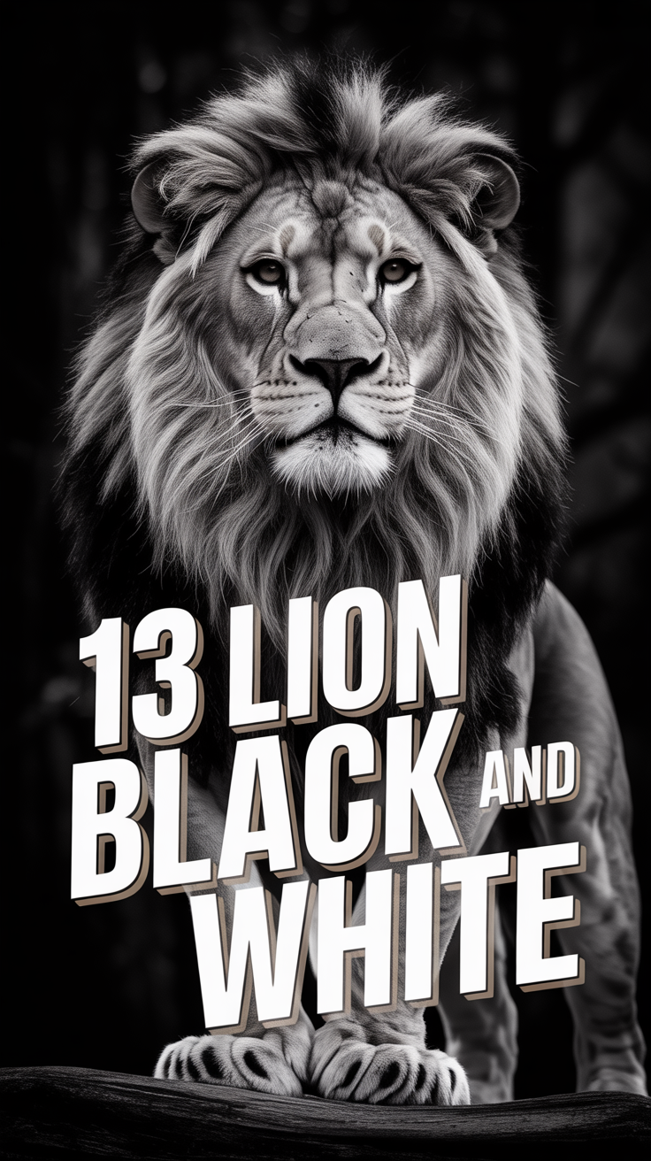 🦁 13 Lion Black And White