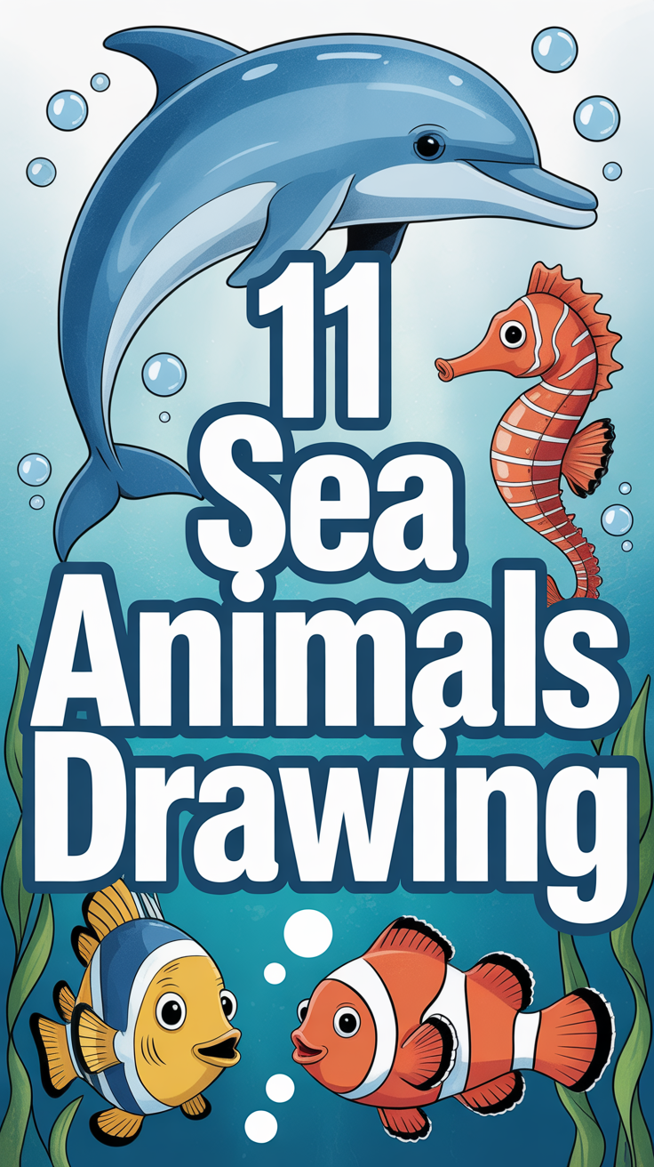 🐠 11 Sea Animals Drawing