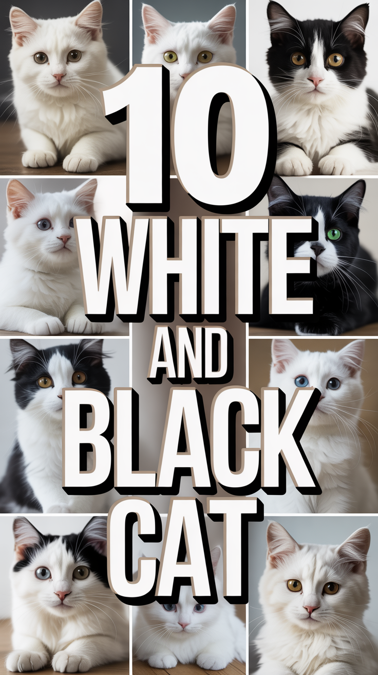 🐾 10 White And Black Cat