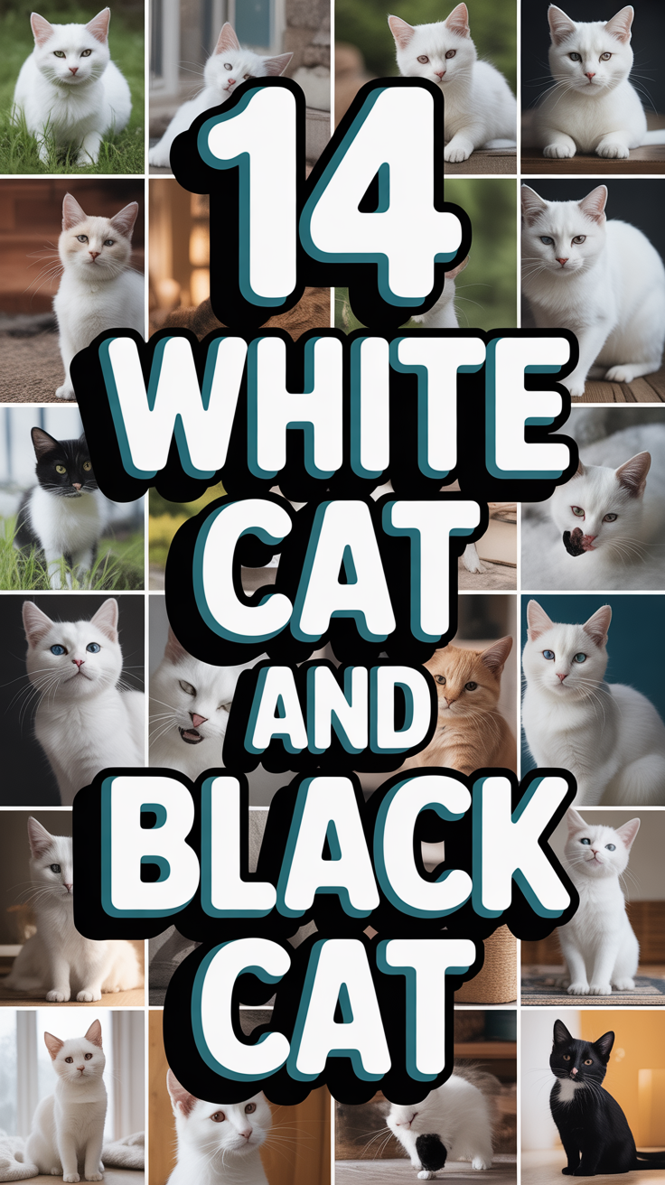 🐾 14 White Cat And Black Cat